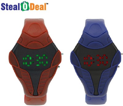 Stealodeal Red and Blue Cobra Shape Led Kids Led Watch  - For Boys & Girls   Watches  (Stealodeal)