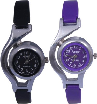 RIDASU Ri Combo of Black & Purple Watch  - For Girls   Watches  (RIDASU)