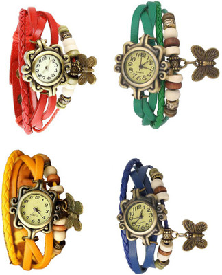 

Kissu Vintage Rakhi Combo of 4 Red, Yellow, Green And Blue Watch - For Women