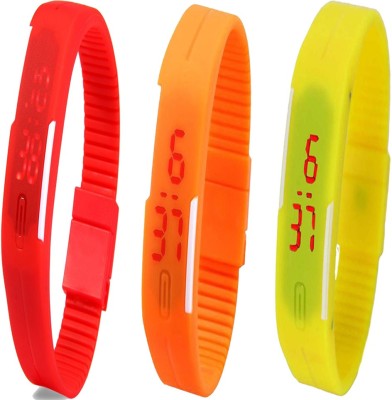 Twok Combo of Led Band Red + Orange + Yellow Digital Watch  - For Men & Women   Watches  (Twok)