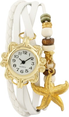 COSMIC GOLD WHITE BRACELET WATCH HAVING VINTAGE STAR PENDENT Analog Watch  - For Girls   Watches  (COSMIC)