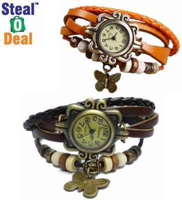 Stealodeal Brown With Red Rakhi Butterfly Watch  - For Men & Women   Watches  (Stealodeal)