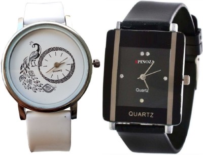 SPINOZA letest collaction with beautiful attractive peacock white and square black S09P23 Analog Watch  - For Girls   Watches  (SPINOZA)