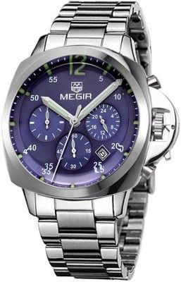 Megir Gadin-3006-Blue Steel Executive Watch  - For Men   Watches  (Megir)