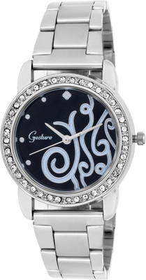 Gesture Adorable Sobar Black Elegant Watch - For Women