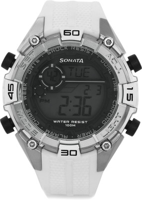 SONATA NG77026PP02J Superfibre Digital Watch For Men SONATA Wrist Watches