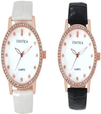Exotica Fashions Combo-EFL-707-Black&White Basic Analog Watch  - For Women   Watches  (Exotica Fashions)