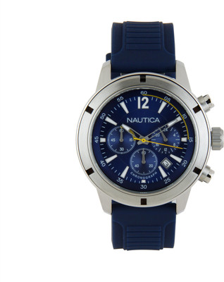 

Nautica NTA17652G Brushed Silver Case Navy Dial Watch - For Men