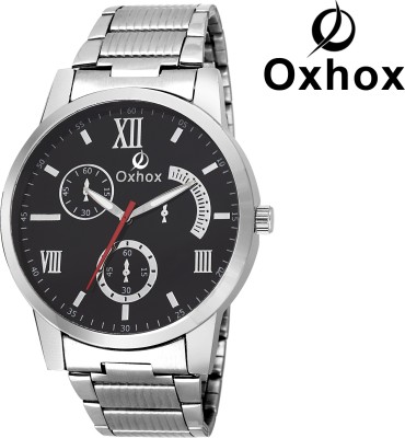 Oxhox BLACK CHRONOGRAPH Analog Watch  - For Men   Watches  (Oxhox)