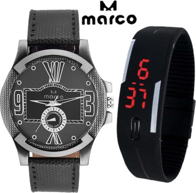 MARCO ELITE 235 blk-blk - led COMBO Analog Watch  - For Men   Watches  (Marco)