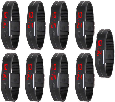 

Kissu Led Magnet Band Combo of 9 Blk Watch - For Men & Women