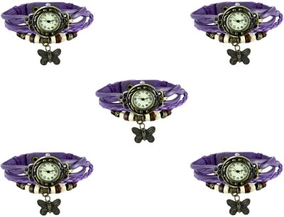NS18 Vintage Butterfly Rakhi Combo of 5 Purple Analog Watch  - For Women   Watches  (NS18)