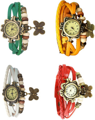 

NS18 Vintage Butterfly Rakhi Combo of 4 Green, White, Yellow And Red Watch - For Women
