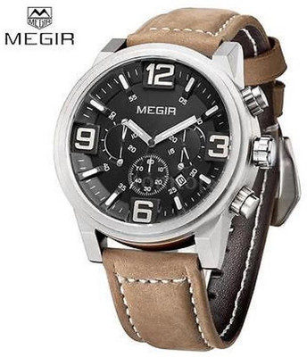 

Megir Gmarks-3010-Black Dial Sports Watch - For Men