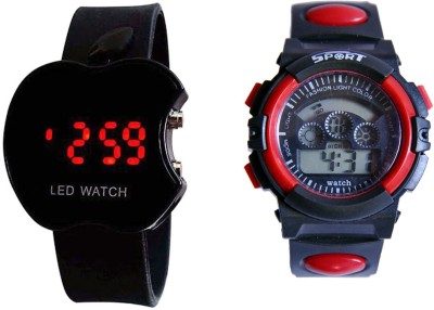 COSMIC RED DUAL TIME SSHOCK AND BLACK APPLE LED WATCH FOR BOYS AND MEN Analog-Digital Watch  - For Men   Watches  (COSMIC)