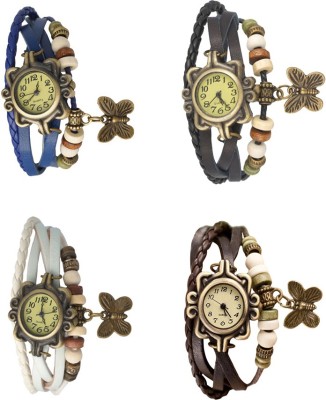 NS18 Vintage Butterfly Rakhi Combo of 4 Blue, White, Black And Brown Analog Watch  - For Women   Watches  (NS18)