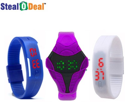 Stealodeal Purple Cobra Shape With White and Blue Led Kids Led Watch  - For Boys & Girls   Watches  (Stealodeal)