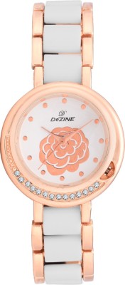 Dezine White Dial flower-lr032-Wht Watch  - For Women   Watches  (Dezine)