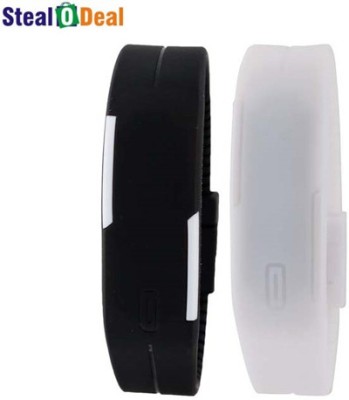 Stealodeal High Quality Set of Black and White Led Watch  - For Men & Women   Watches  (Stealodeal)