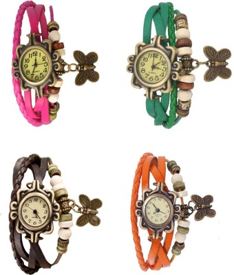 NS18 Vintage Butterfly Rakhi Combo of 4 Pink, Brown, Green And Orange Watch  - For Women   Watches  (NS18)