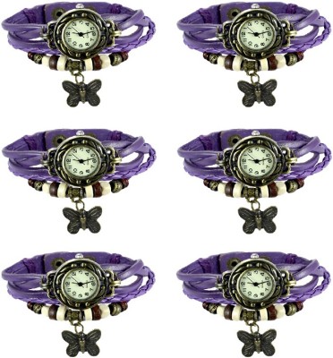 NS18 Vintage Butterfly Rakhi Combo of 6 Purple Analog Watch  - For Women   Watches  (NS18)