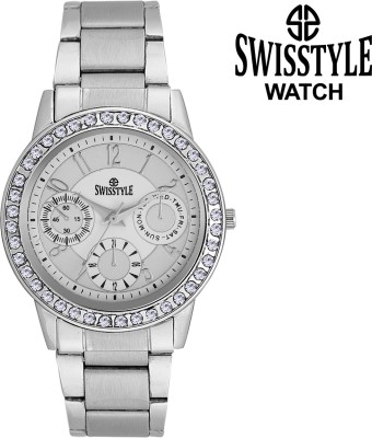 Swisstyle Ladies crystal studded-SS-LR020-WHT Watch  - For Men & Women   Watches  (Swisstyle)