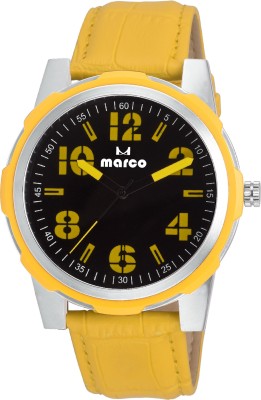 Marco ELITE MR-GR 1241-BLKYLW-YELLOW Analog Watch  - For Men   Watches  (Marco)
