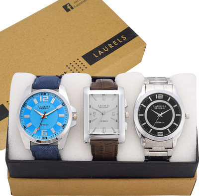 

Laurels Gt-203-Imp-201-Polo-802 Triple Combo Series Watch - For Men