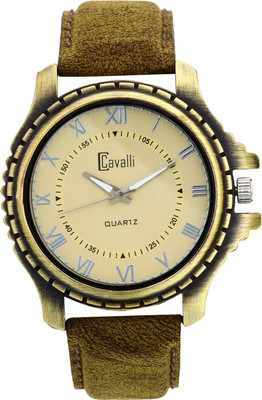 

Cavalli CW093 Gold Beige Leather Watch - For Men