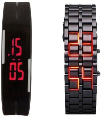 Mobspy Black LED Rubber & Matel Watch For Boys & Girls Digital Watch  - For Boys & Girls   Watches  (Mobspy)