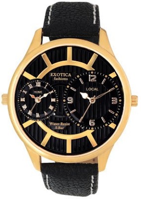 Exotica Fashions EF-70-DUAL-LS-Gold-Black Basic Analog Watch  - For Men   Watches  (Exotica Fashions)