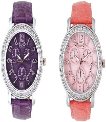 Exotica Fashions Combo-New EF-70-Crono-Pink&Purple Basic Watch  - For Women   Watches  (Exotica Fashions)