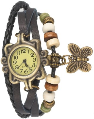 Felizer Black Leather Butterfly Bracelet Women & Girls Wrist Analog Watch  - For Women   Watches  (Felizer)