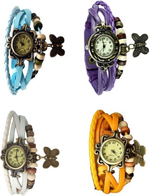 NS18 Vintage Butterfly Rakhi Combo of 4 Sky Blue, White, Purple And Yellow Watch  - For Women   Watches  (NS18)