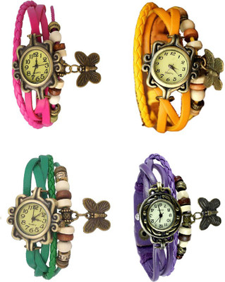 

Kissu Vintage Rakhi Combo of 4 Pink, Green, Yellow And Purple Watch - For Women
