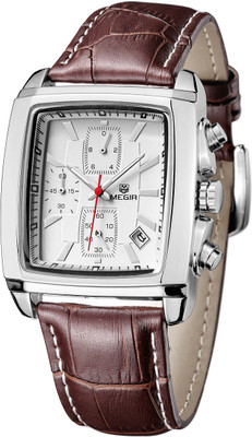 Megir Gmarks-2028-White Executive Analog Watch - For Men