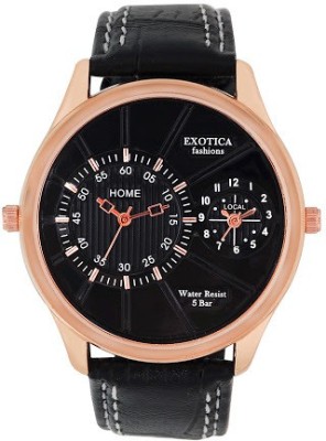 Exotica Fashions EF-71-Dual-LS-Rose-Gold-Black Basic Analog Watch  - For Men   Watches  (Exotica Fashions)
