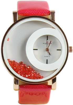 

E-DEAL Stylist Diamond Analogue red Colour Women's Watch - EDWW0017 Watch - For Girls