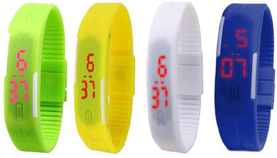 

Kissu Led Magnet Band Combo of 4 Green, Yellow, White And Blue Watch - For Men & Women