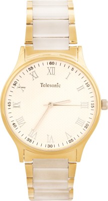 Telesonic DCS-07WHITE Shubham Series Analog Watch  - For Men   Watches  (Telesonic)