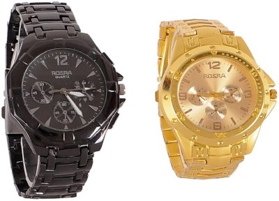 Rosra Black-Gold-230 Analog Watch  - For Men   Watches  (Rosra)