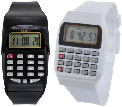 Pappi Boss Unisex Silicone Black & White Smart Calculator Digital Watch  - For Boys & Girls   Watches  (Pappi Boss)