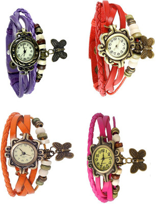 

Kissu Vintage Rakhi Combo of 4 Purple, Orange, Red And Pink Watch - For Women