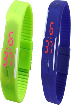Y&D Combo of Led Band Green + Blue Digital Watch  - For Couple   Watches  (Y&D)