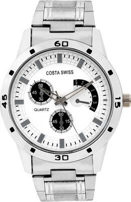

Costa Swiss CS-3001 Quirky White Watch - For Men