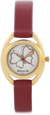 Sonata yuva gold round Analog Watch  - For Women   Watches  (Sonata)