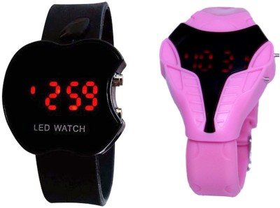 COSMIC SET OF 2 KIDS LED WATCH BLACK APLLE LED +PINK LED COBRA Digital Watch  - For Men   Watches  (COSMIC)