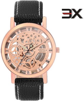 Exotica Fashions Guaranteed IP-Rose Gold Plated Watch with Original Leather Strap TraNewparent LS-IP-Rose-01-New New Series Analog Watch  - For Men   Watches  (Exotica Fashions)