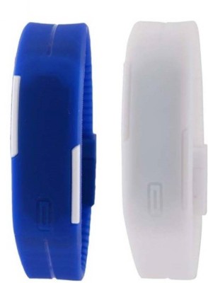 Fashion Gateway Blue and White Led Magnet Band (pakc of 2) Blue and White Digital Watch  - For Boys & Girls   Watches  (Fashion Gateway)