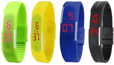

Kissu Led Magnet Band Combo of 4 Green, Yellow, Blue And Black Watch - For Men & Women